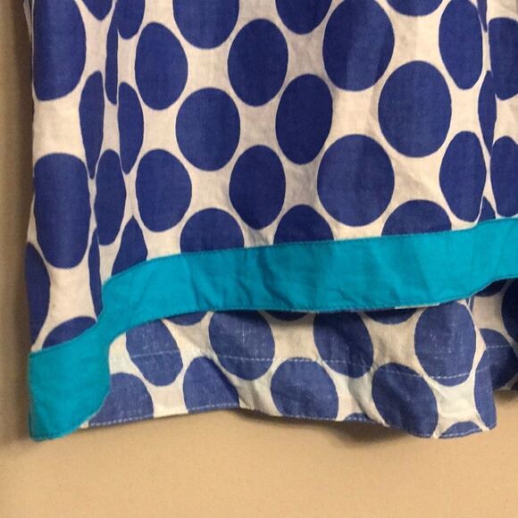 Larsen Gray Blue Polka Dot Blouse - Size Large - Picture 3 of 10